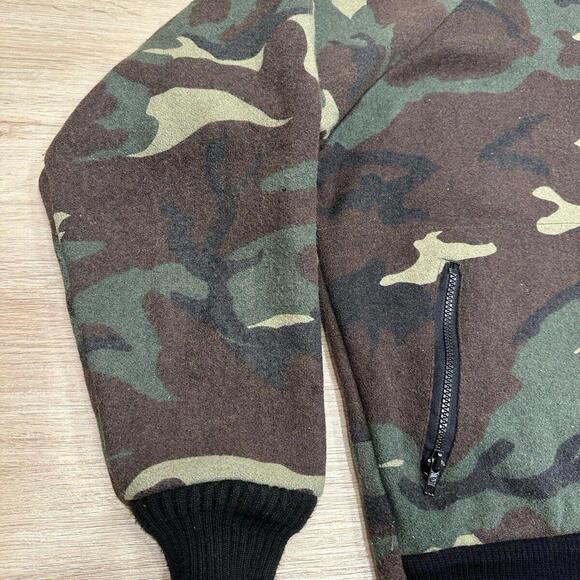 Vintage Codet Camo Wool Bomber Jacket Made In Canada Military Hunting Outdoor XL - Picture 3 of 15